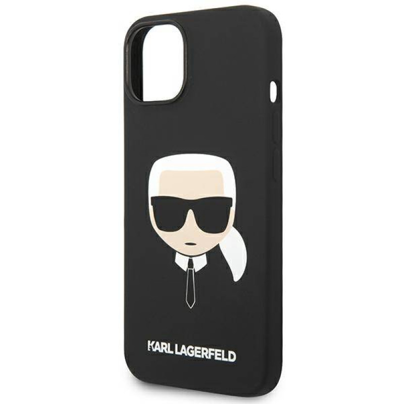 Гръб Karl Lagerfeld Liquid Silicone Гръб Karl Head Case за iPhone 14 Plus - Черен